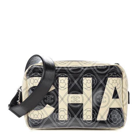 chanel printed canvas camera case